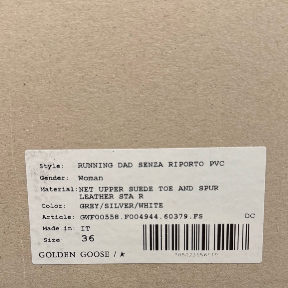 Golden Goose Women's Running Dad-Star Sneaker Suede Silver Mesh BNIB - Picture 14 of 14